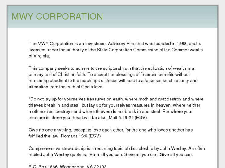 www.mwycorporation.com