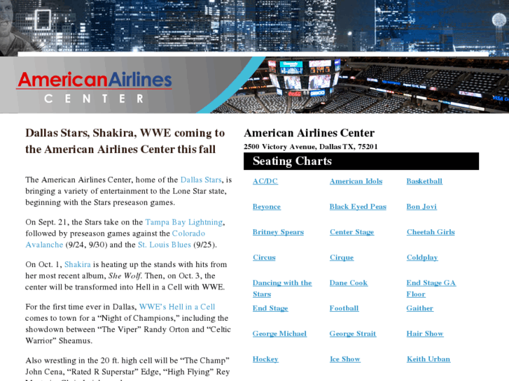 www.americanairlinescenterseatingchart.com