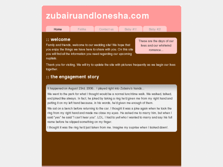 www.zubairuandlonesha.com