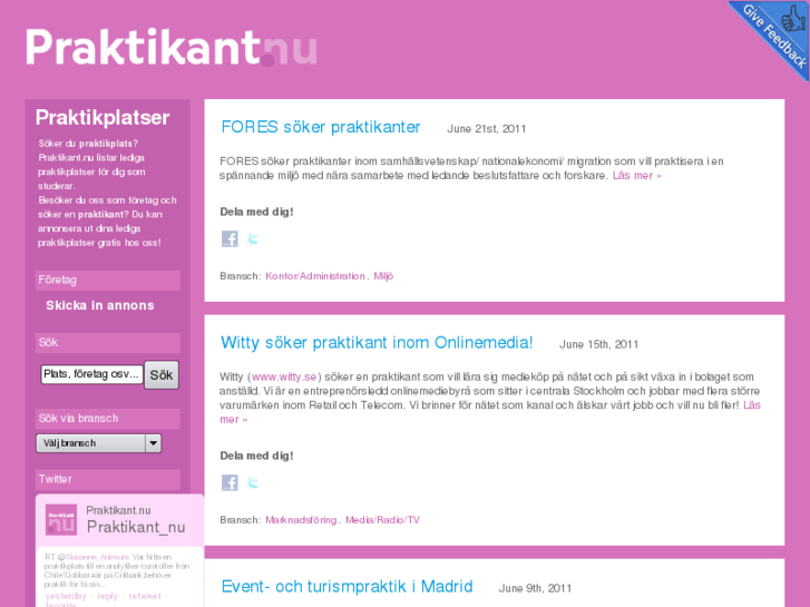 www.praktikant.nu