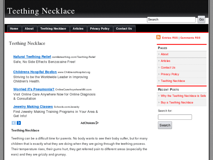 www.teethingnecklace.org