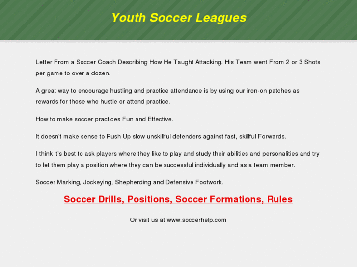 www.youthsoccerleagues.org