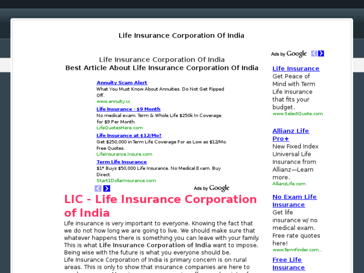 www.lifeinsurancecorporationofindia.org