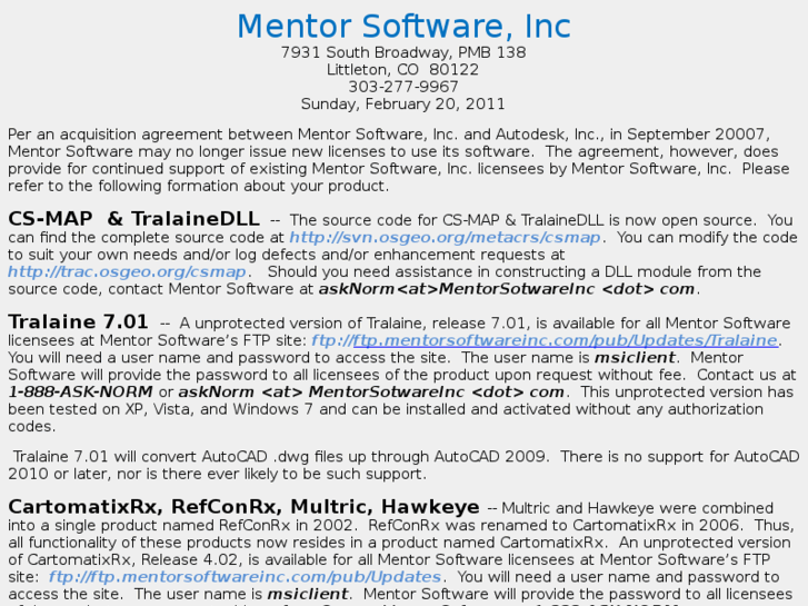 www.mentorsoftwareinc.com