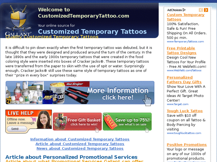 www.customizedtemporarytattoo.com