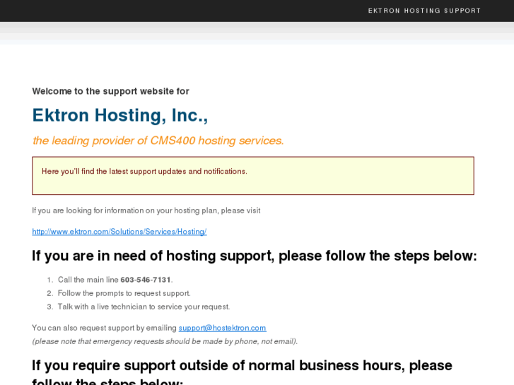 www.ektronhostingsupport.com