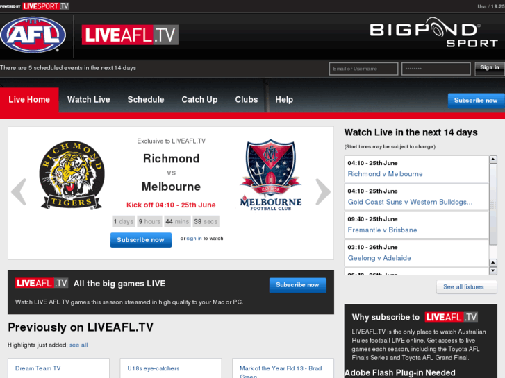 www.liveafl.tv