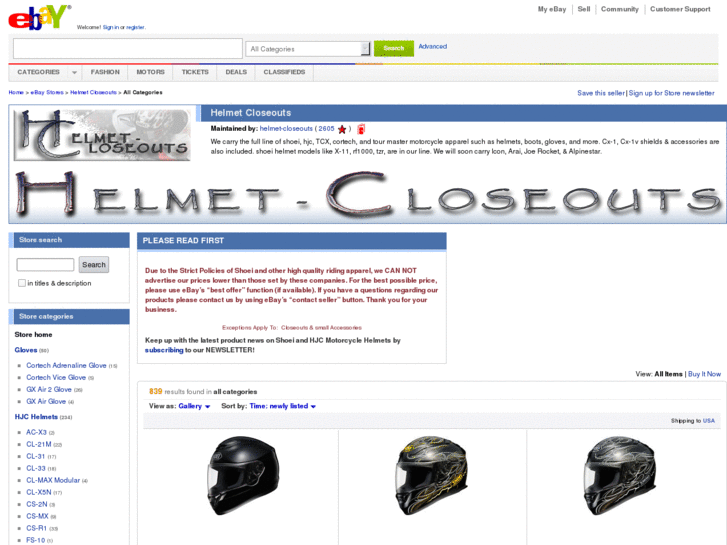 www.helmet-closeouts.com