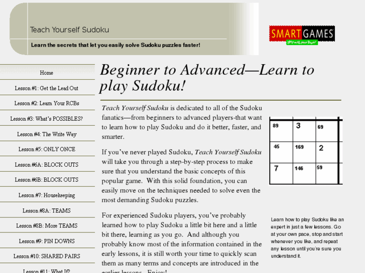 www.learntoplaysudoku.com