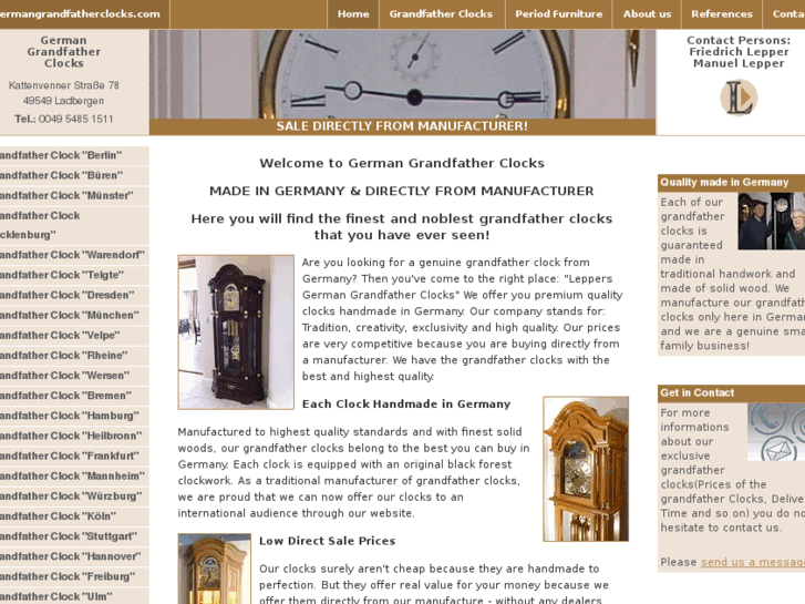 www.germangrandfatherclocks.com