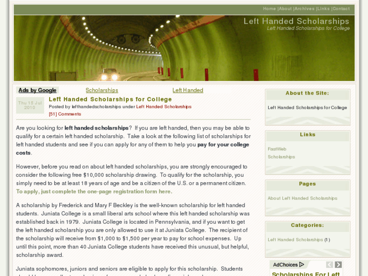www.left-handed-scholarships.com