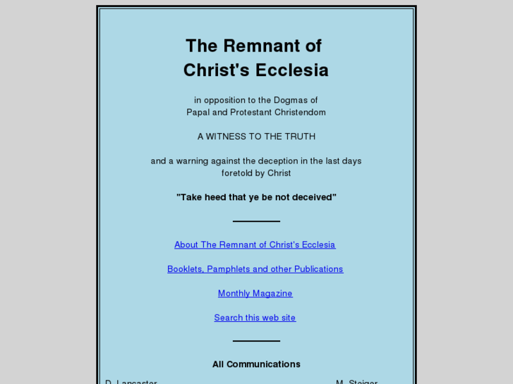 www.remnantofchristsecclesia.com