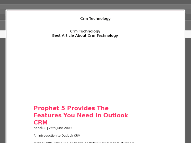 www.crmtechnology.net
