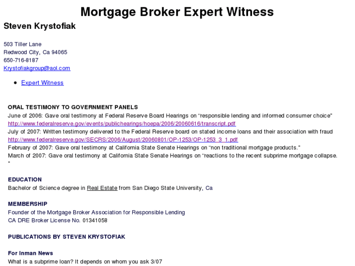 www.expertwitnessmortgagebroker.com