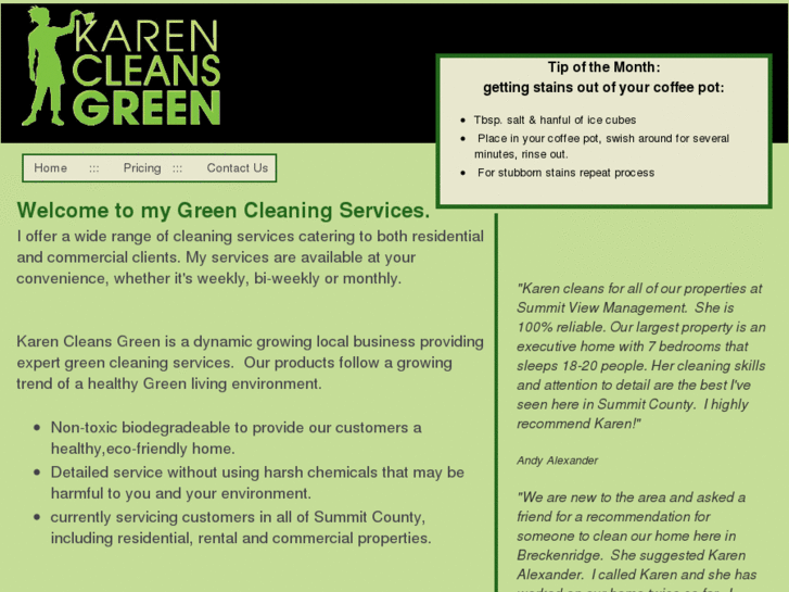 www.karencleansgreen.com