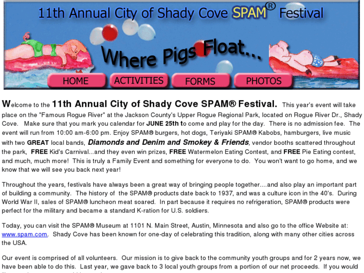 www.shadycovespamfestival.com