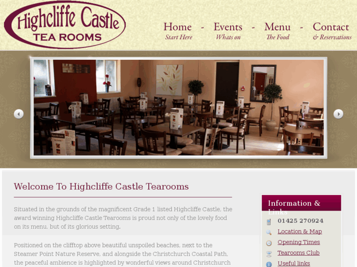 www.highcliffecastletearooms.co.uk