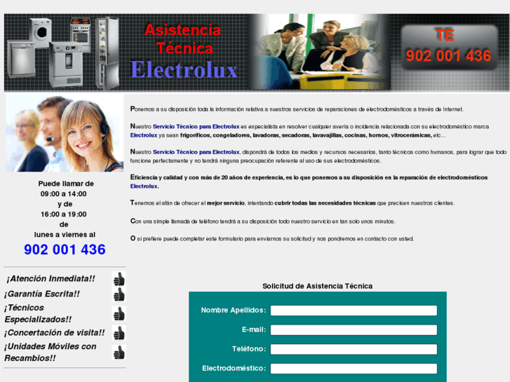 www.asistenciatecnicaelectrolux.es