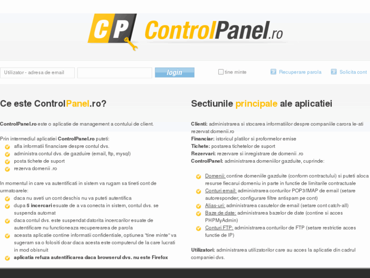 www.controlpanel.ro