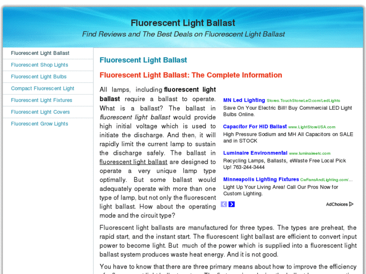 www.fluorescentlightballast.org