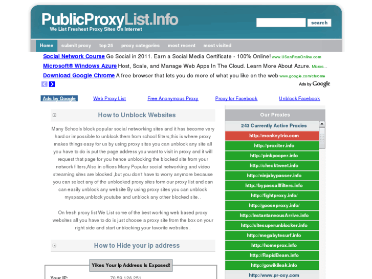 www.publicproxylist.info