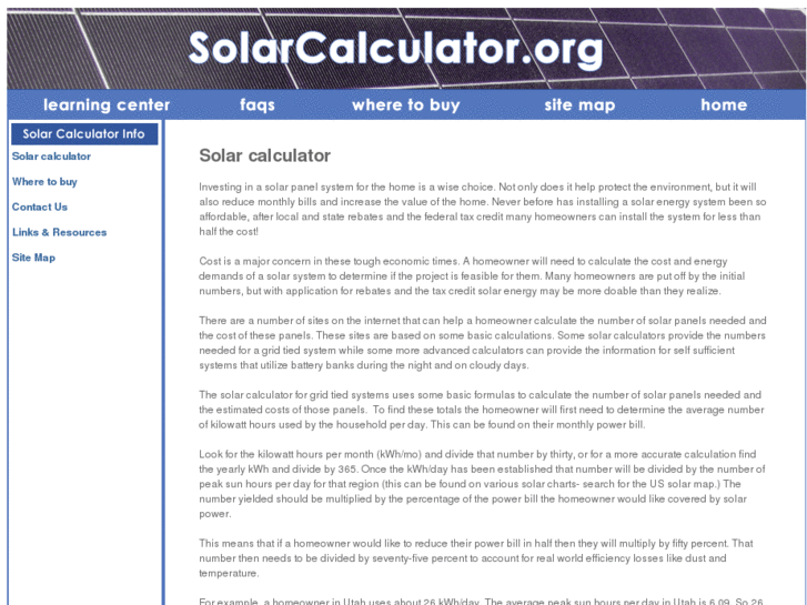 www.solarcalculator.org