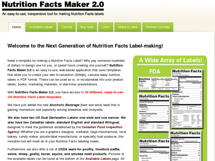 www.nutritionfactsgenerator.com