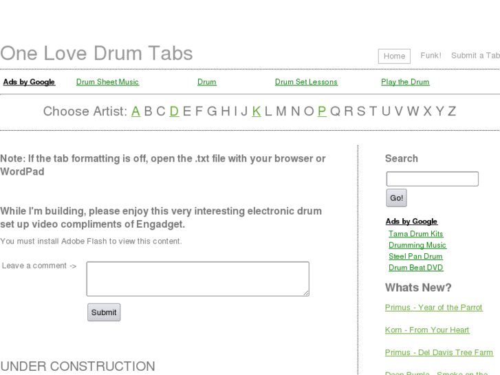 www.onelovedrumtabs.com