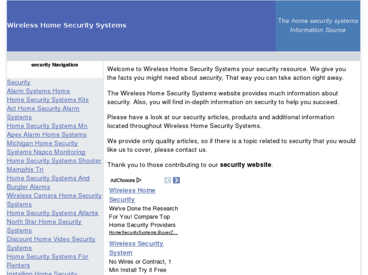 www.wirelesshomesecuritysystems.info