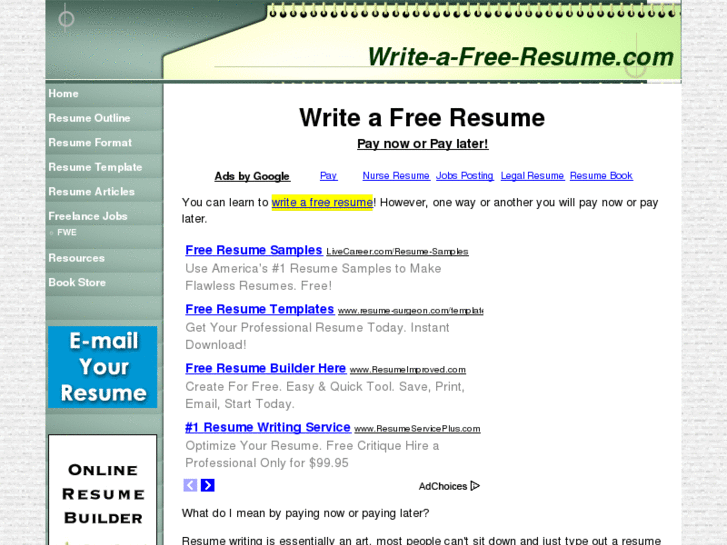 www.write-a-free-resume.com