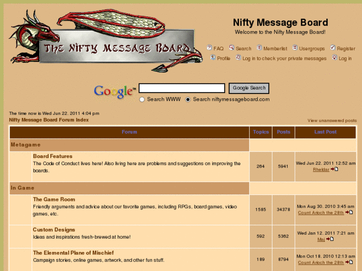 www.niftymessageboard.com
