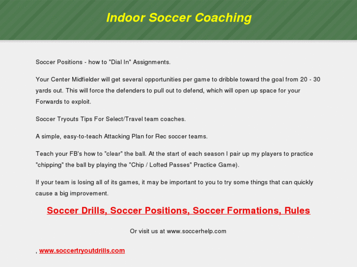 www.indoorsoccercoaching.net