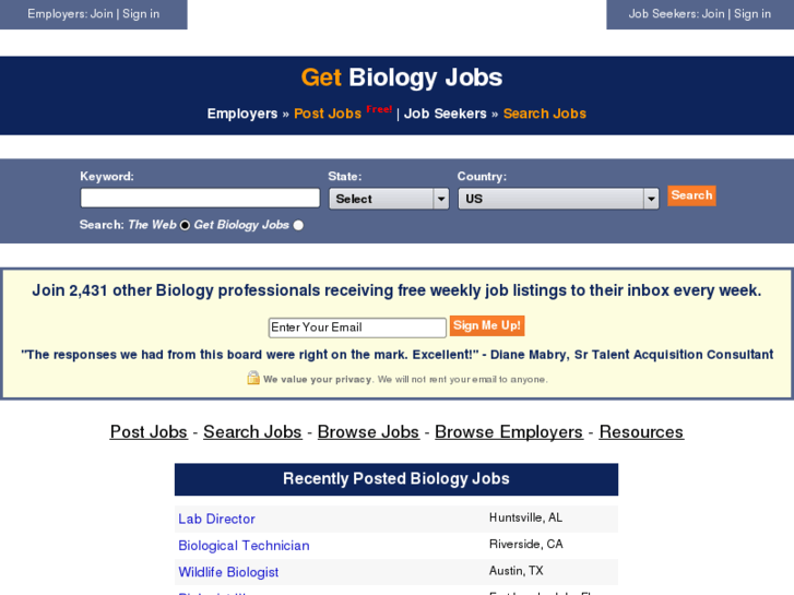 www.getbiologyjobs.com