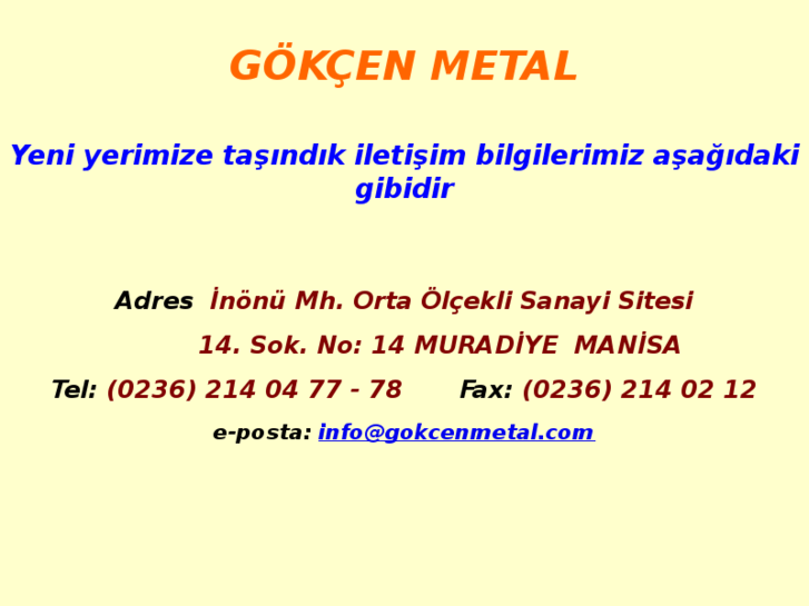 www.gokcenmetal.com
