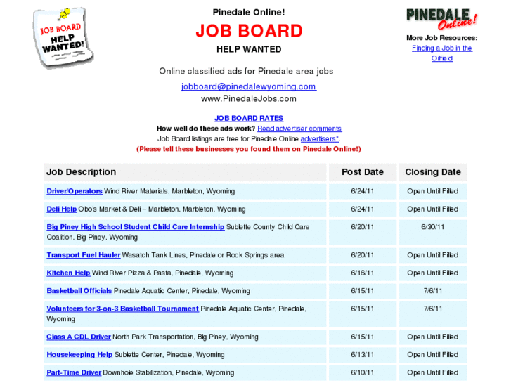 www.pinedalejobs.biz