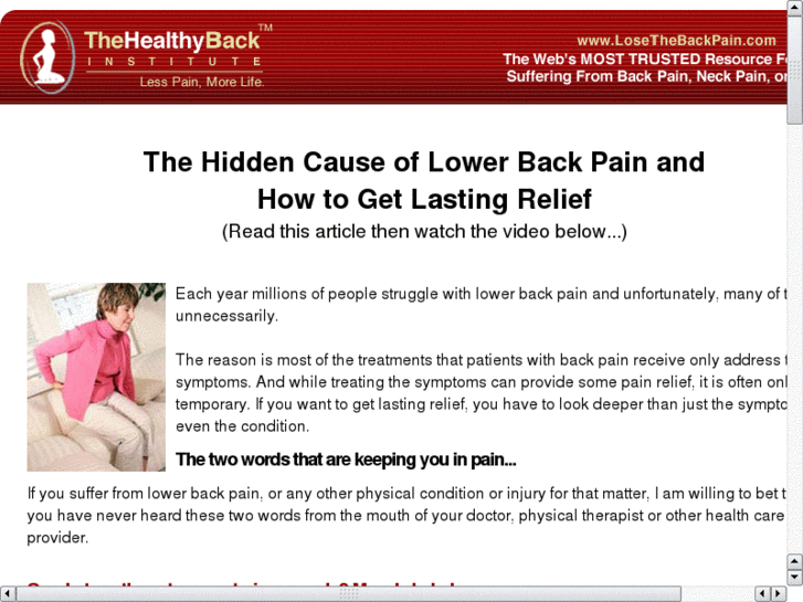 www.relievelowerbackpain.info