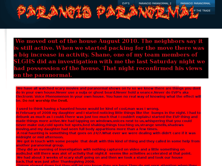 www.paranoidparanormal.com