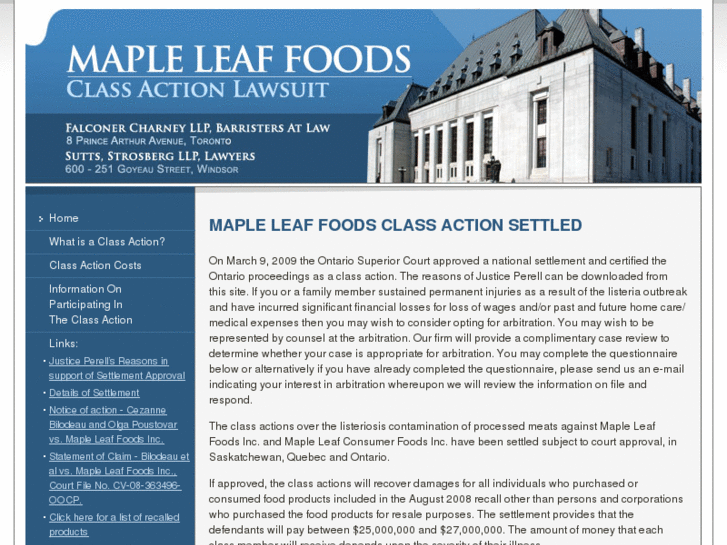 www.mapleleaffoodsclassaction.com