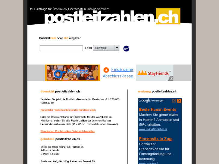 www.postleitzahlen.ch