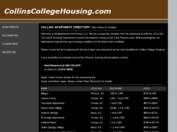 www.collinscollegehousing.com