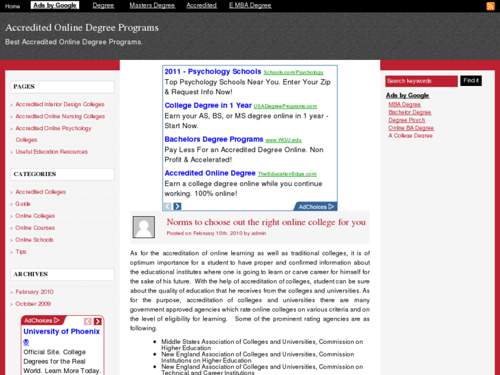 www.accreditedonlinedegreeprograms.info