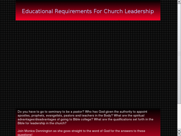 www.churchleadershiprequirements.com