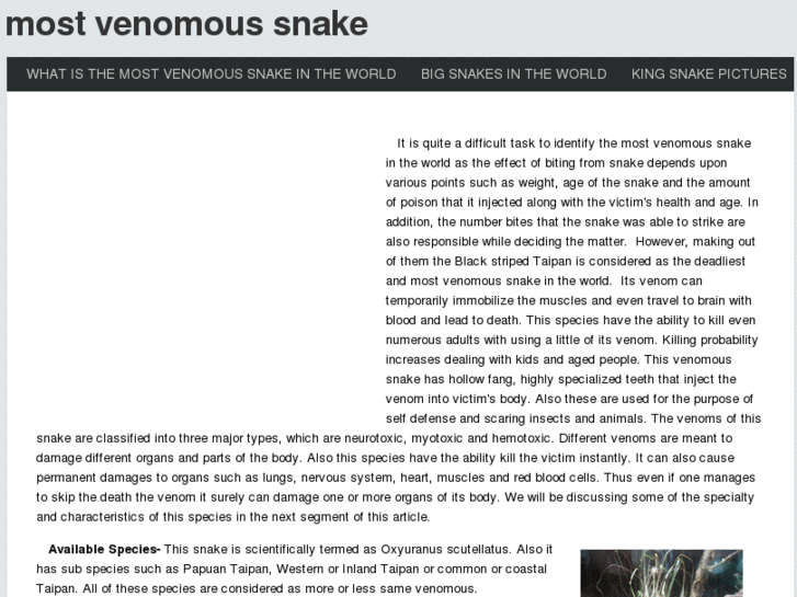 www.mostvenomoussnake.com