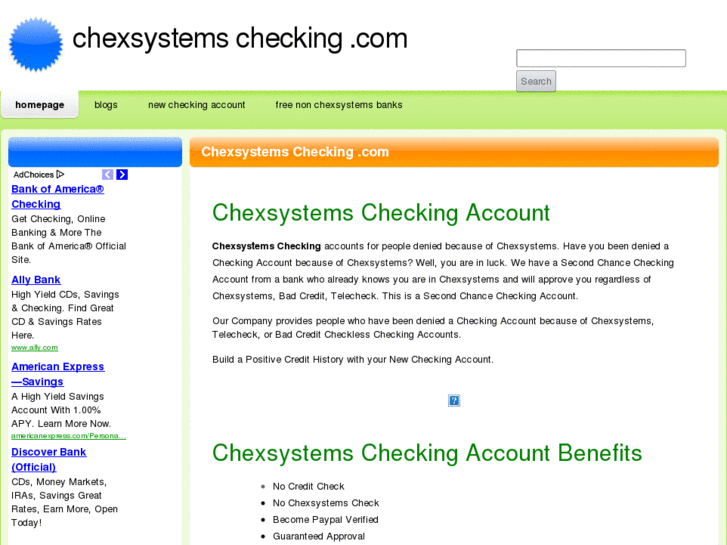 www.chexsystemschecking.com