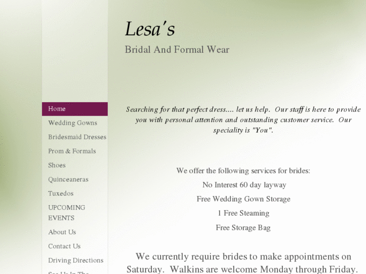 www.lesasbridal.com