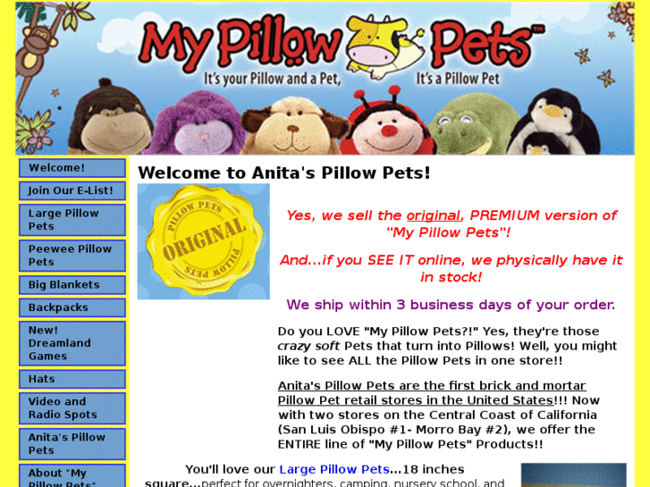 www.anitaspillowpets.com