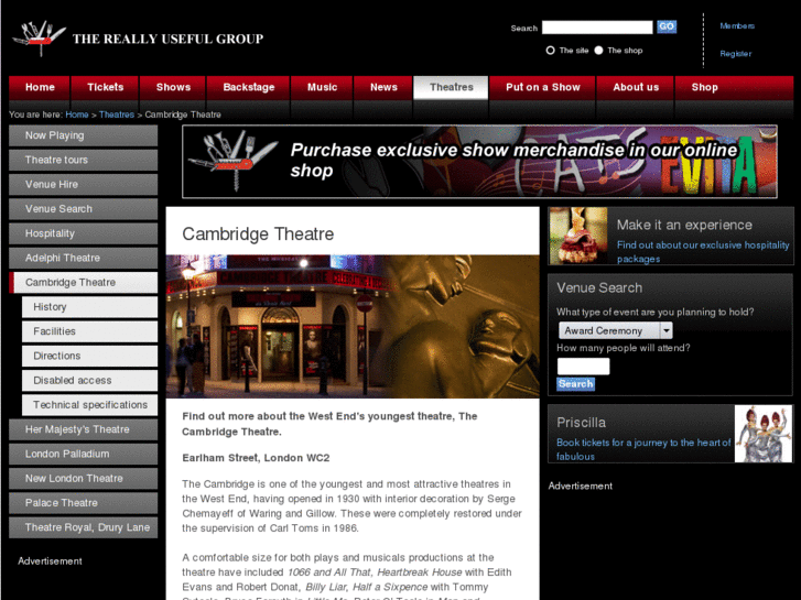 www.cambridgetheatrelondon.com