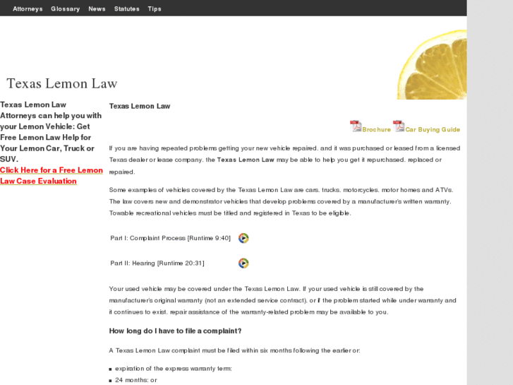 www.lemonlawtexas.org