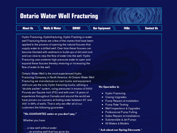 www.ontariowaterwellfracturing.com