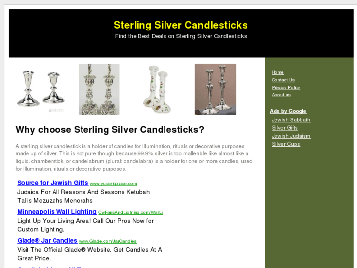 www.sterlingsilvercandlesticks.net